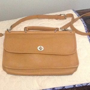 Coach Envelope style beige all leather purse